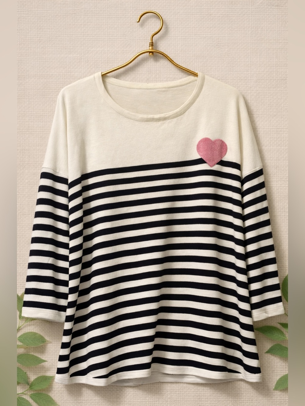 Philosophy Woman Striped Heart Top 2X – Nautical Chic Casual Knit